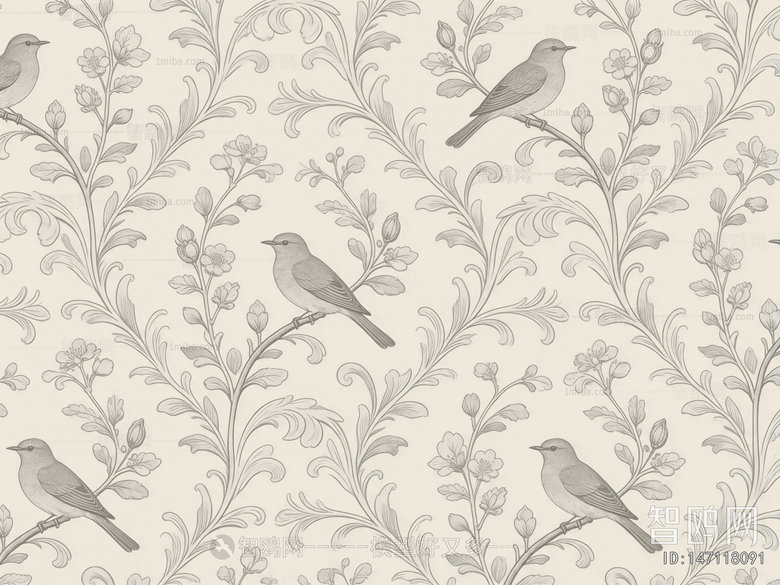 Animal And Plant Pattern Wallpaper