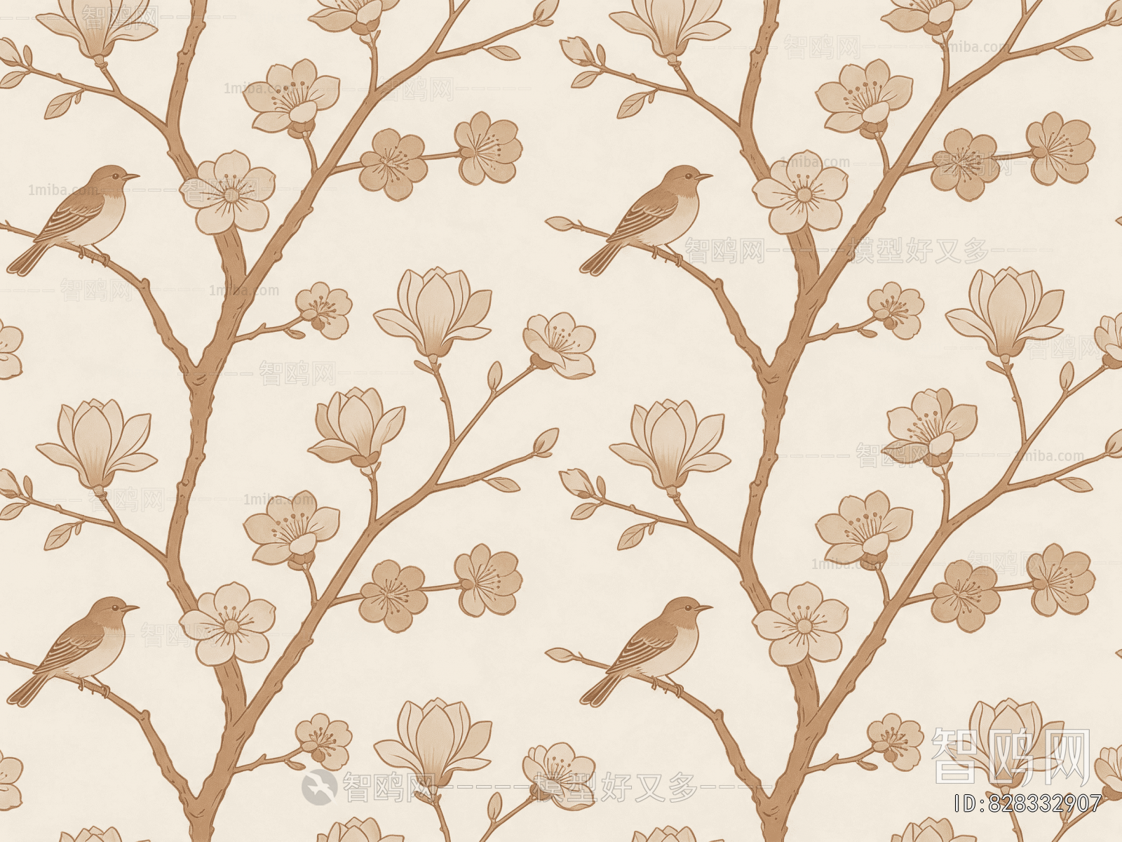 Animal And Plant Pattern Wallpaper