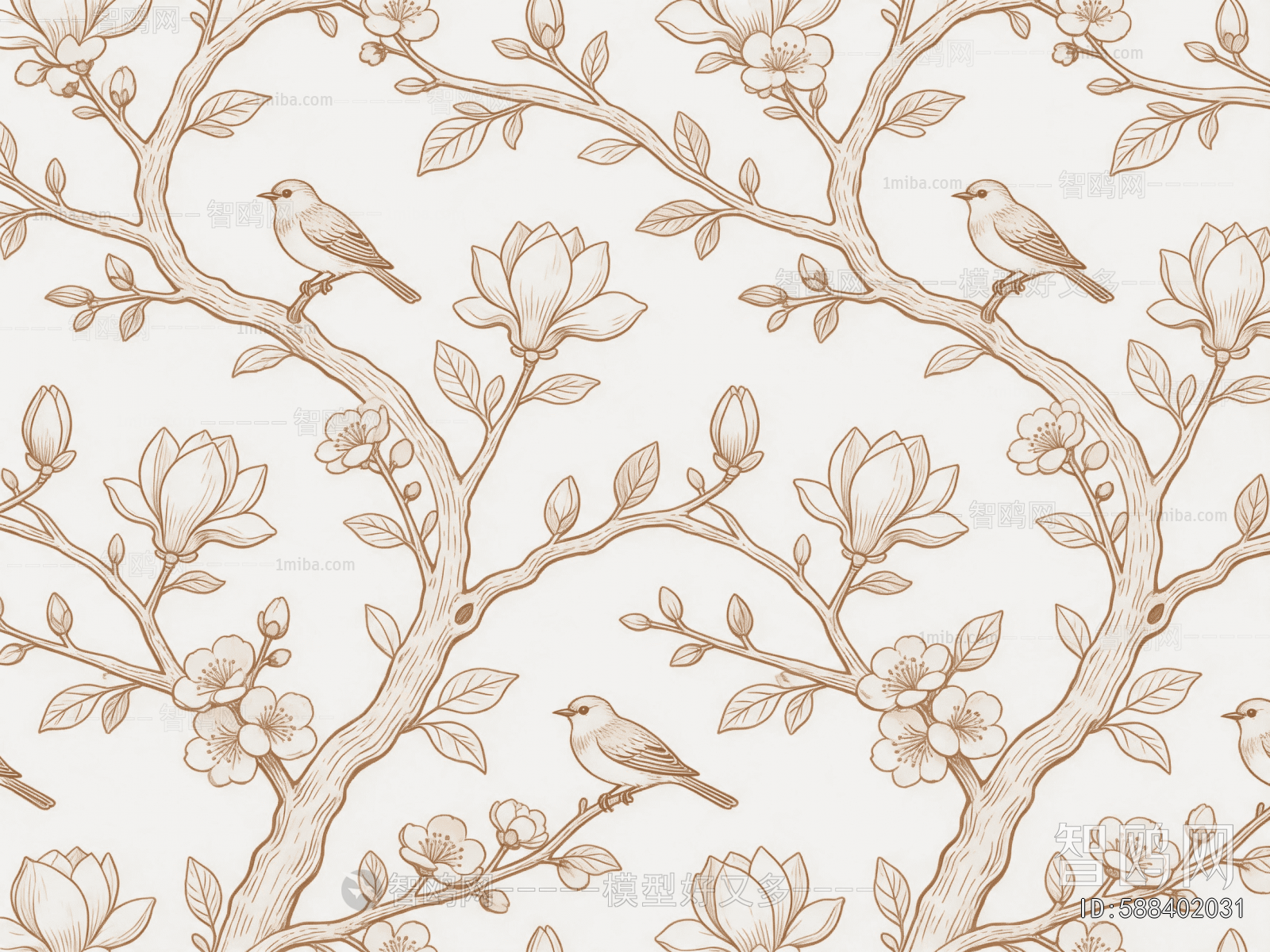 Animal And Plant Pattern Wallpaper