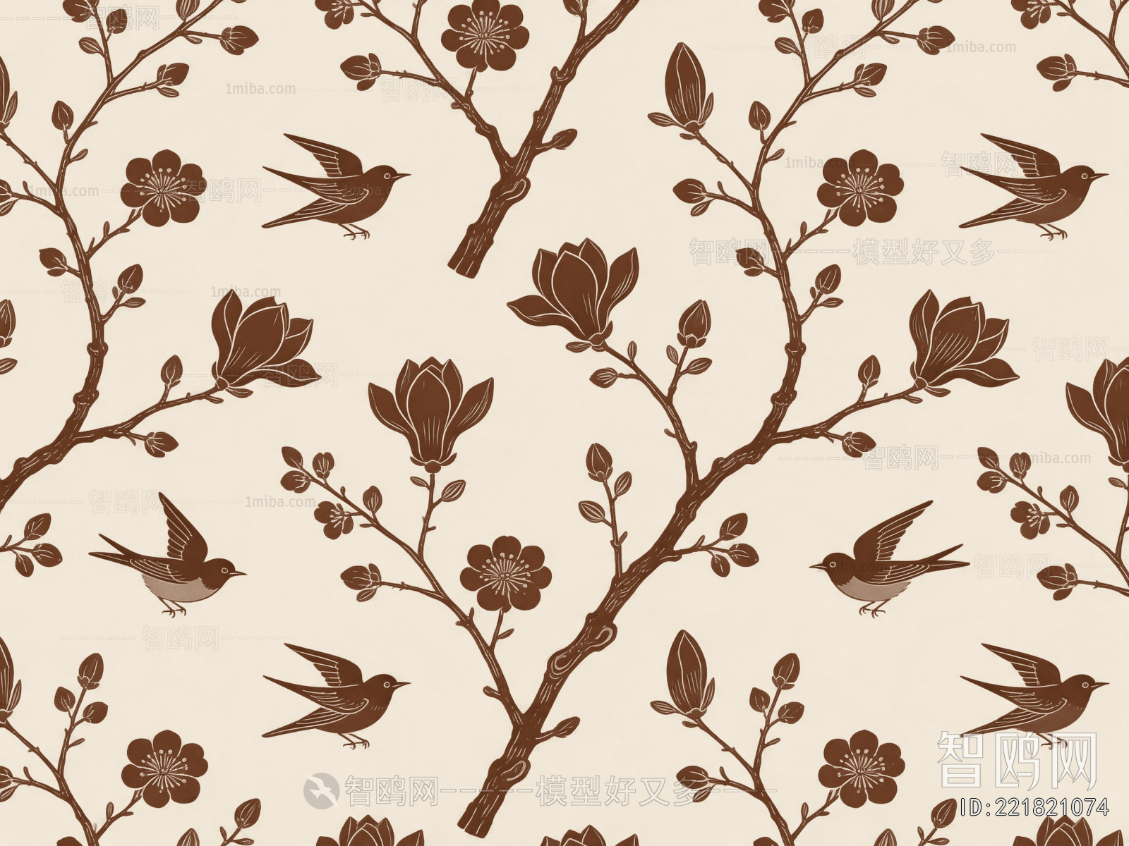 Animal And Plant Pattern Wallpaper