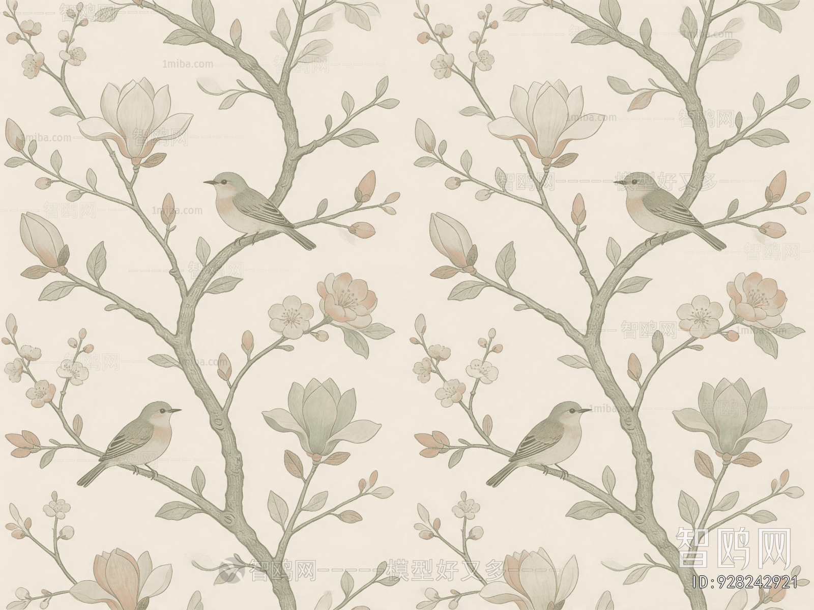 Animal And Plant Pattern Wallpaper