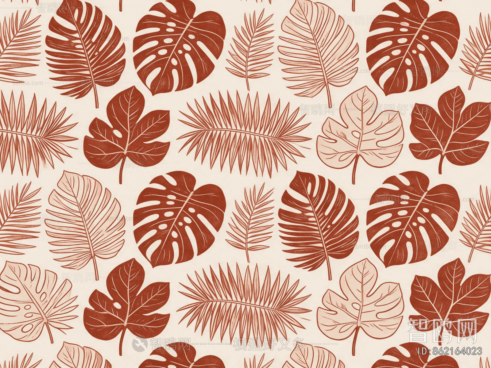 Animal And Plant Pattern Wallpaper