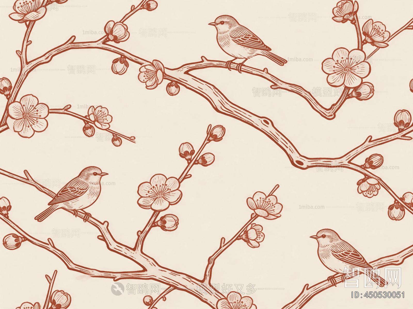 Animal And Plant Pattern Wallpaper