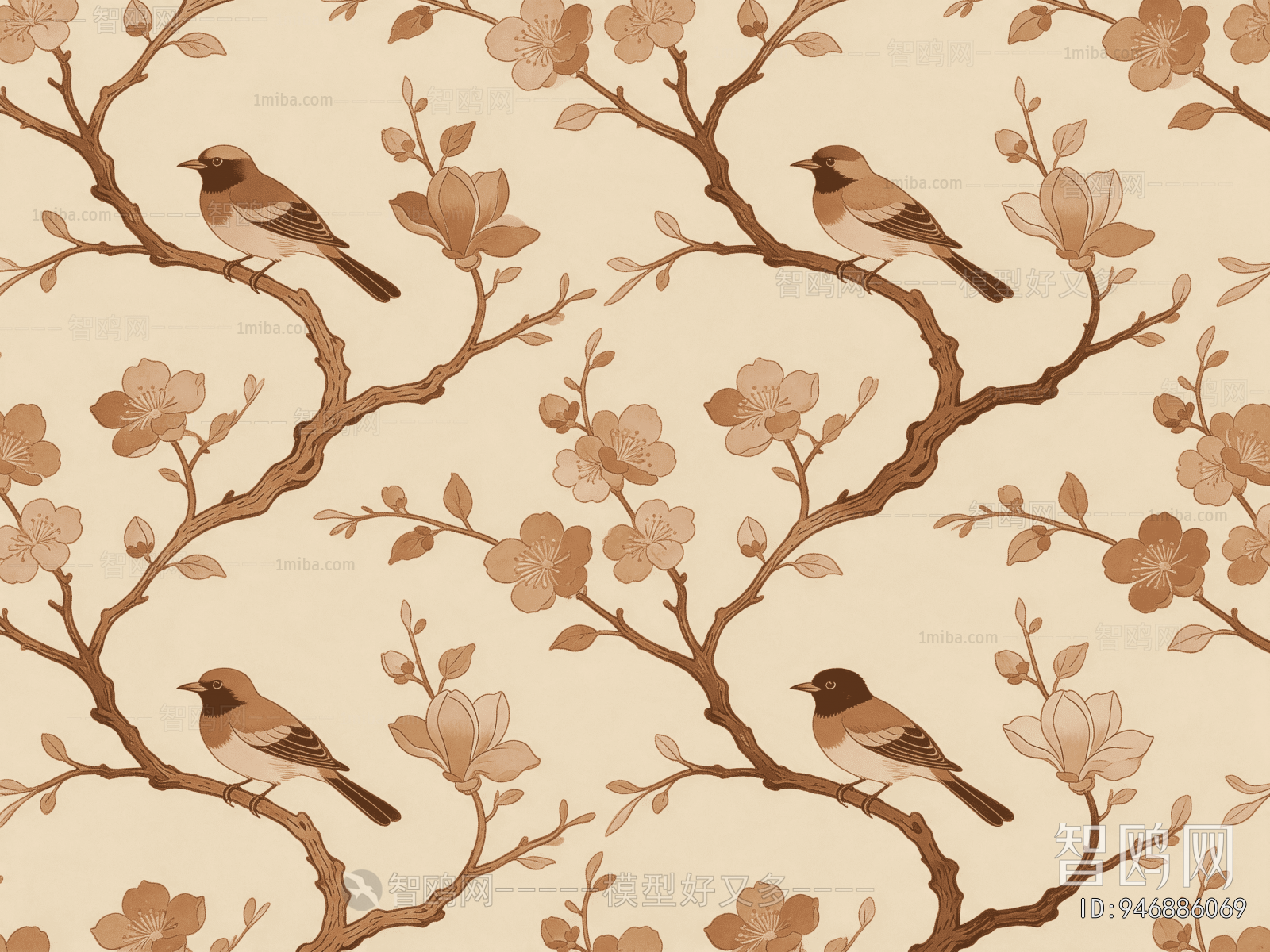 Animal And Plant Pattern Wallpaper