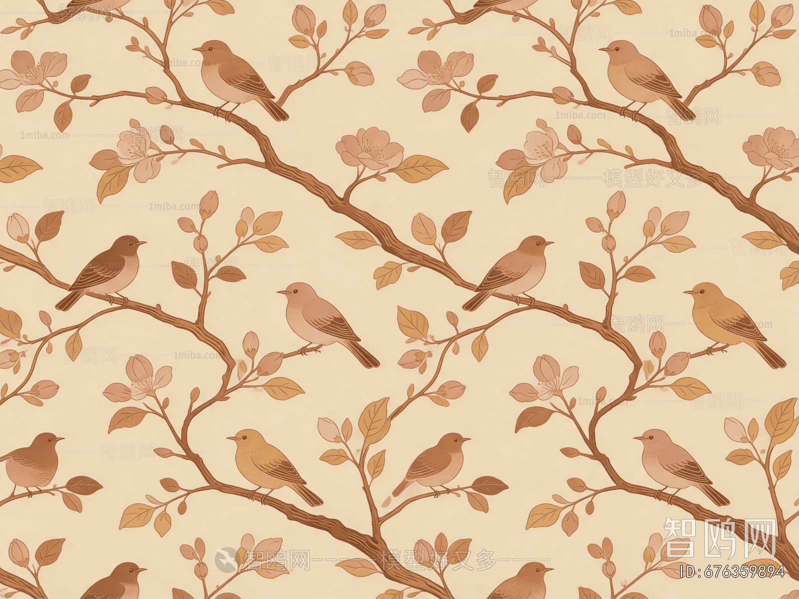 Animal And Plant Pattern Wallpaper