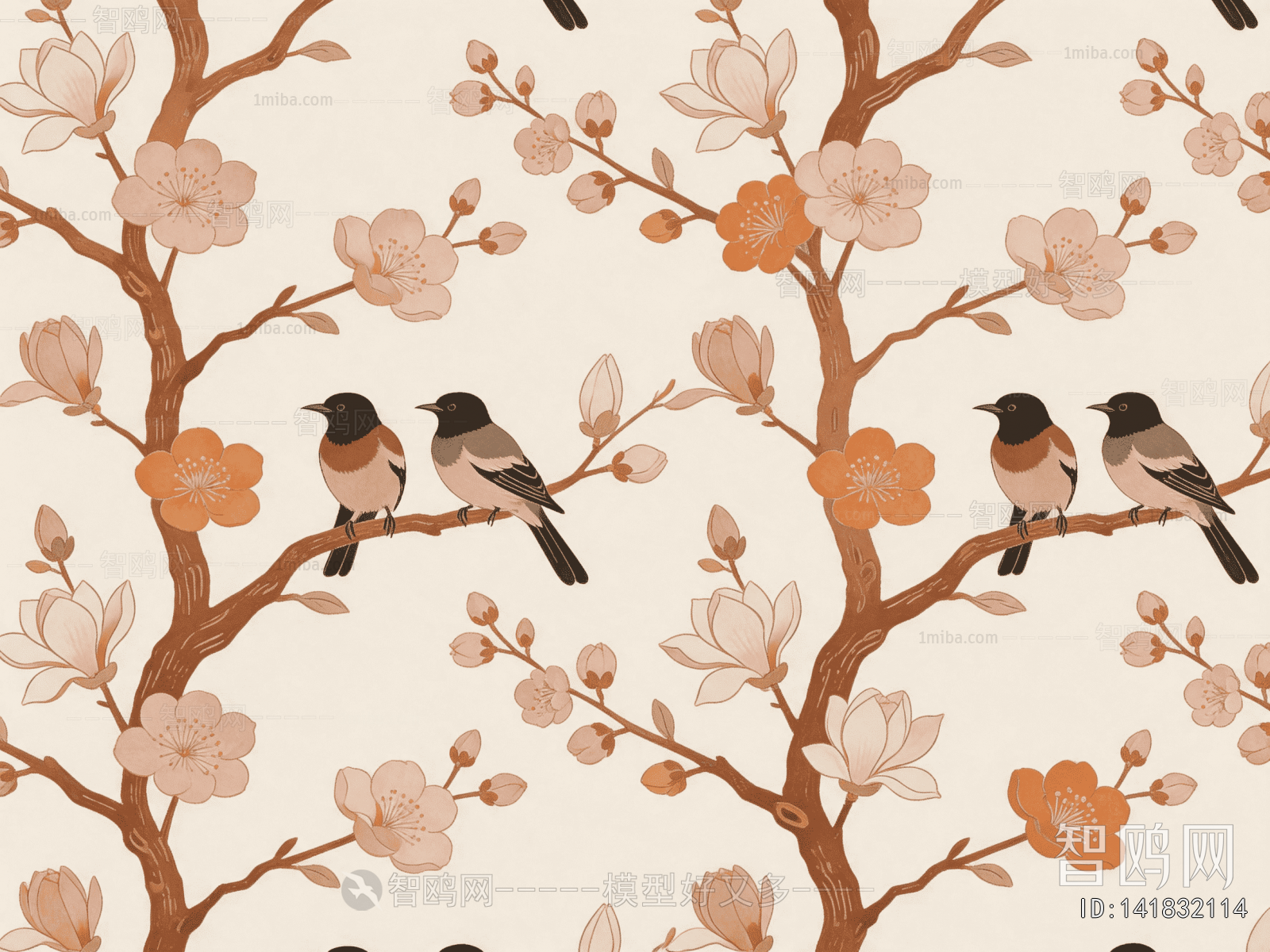 Animal And Plant Pattern Wallpaper