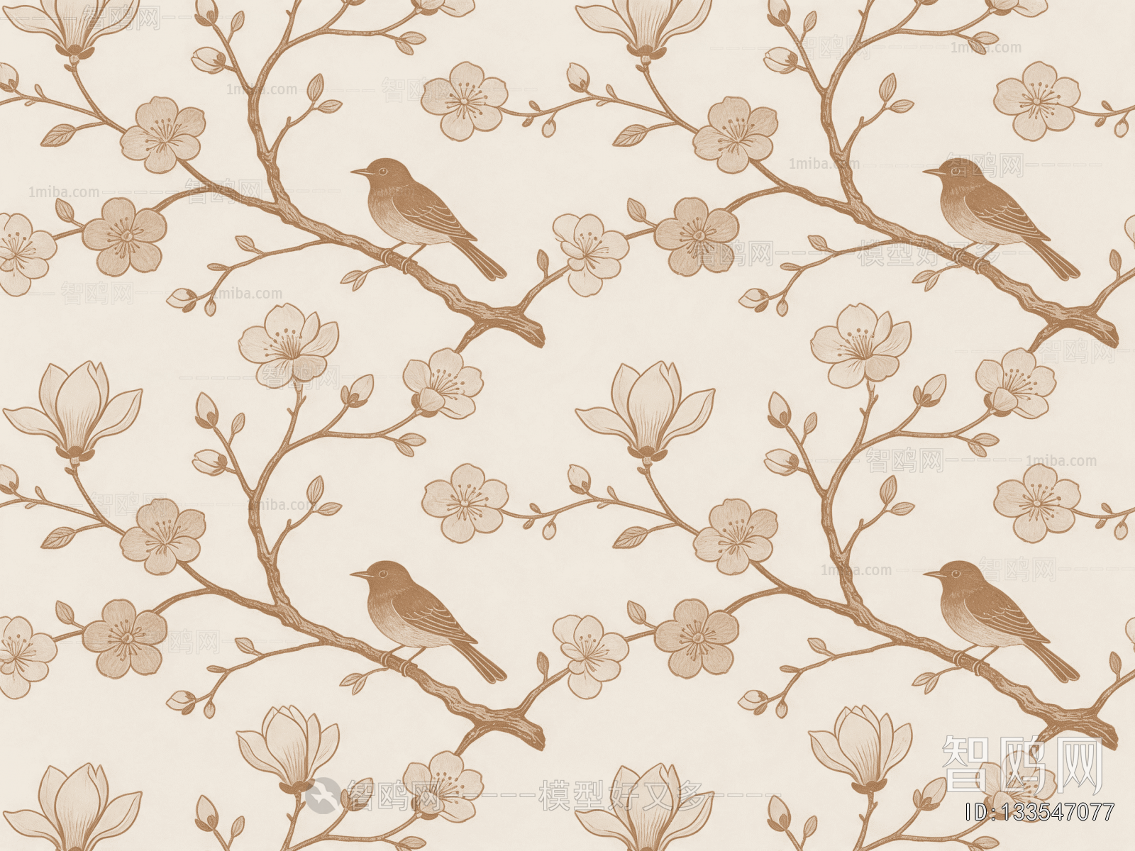 Animal And Plant Pattern Wallpaper
