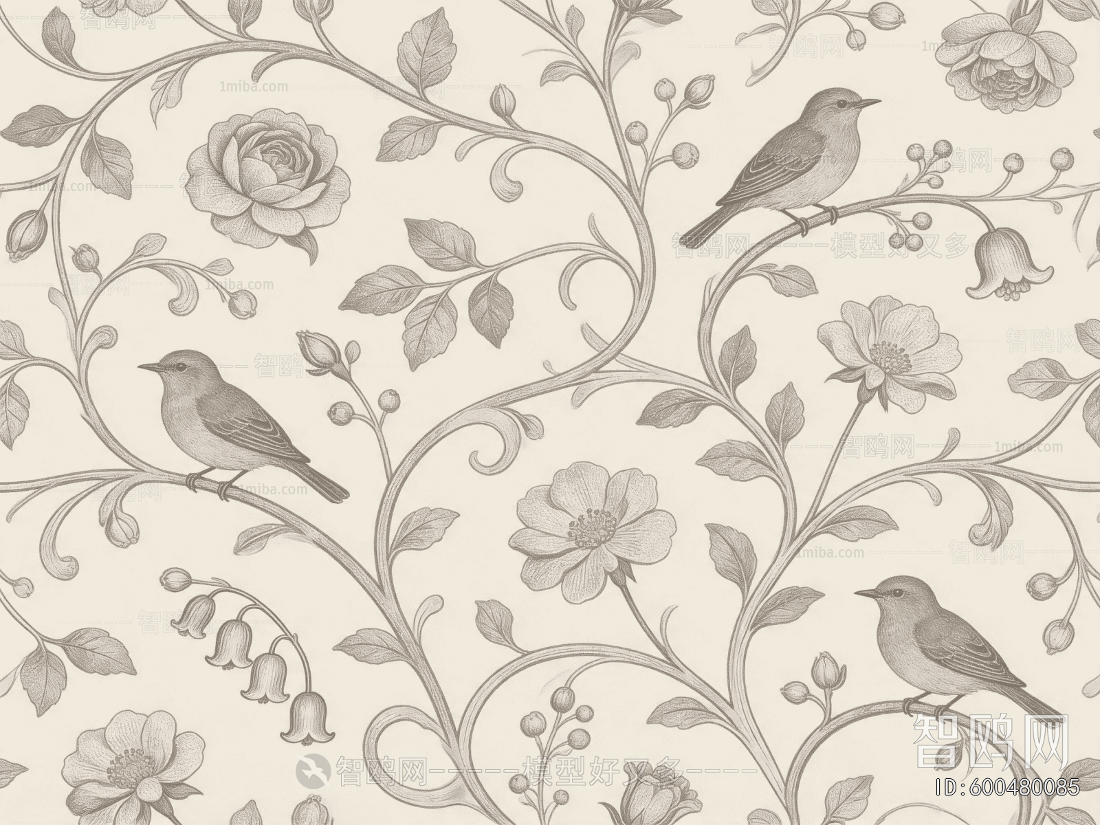 Animal And Plant Pattern Wallpaper