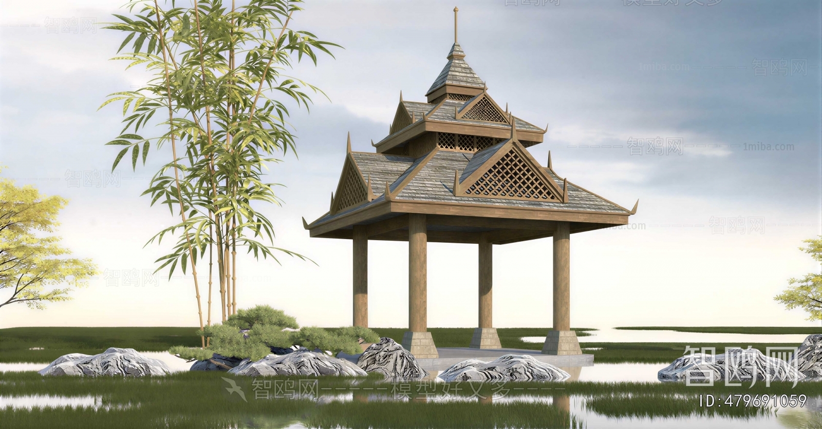 Southeast Asian Style Building Component