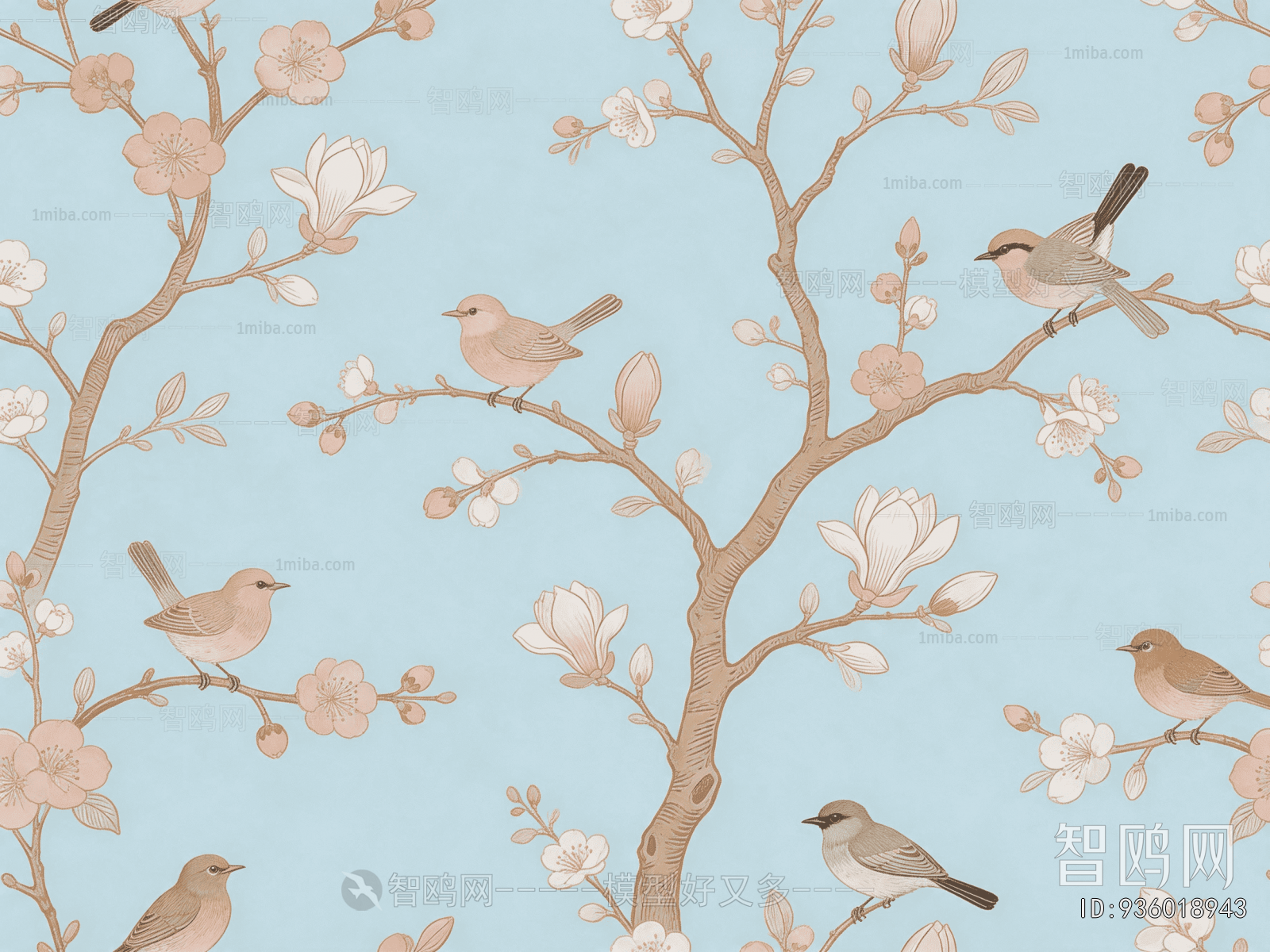 Animal And Plant Pattern Wallpaper