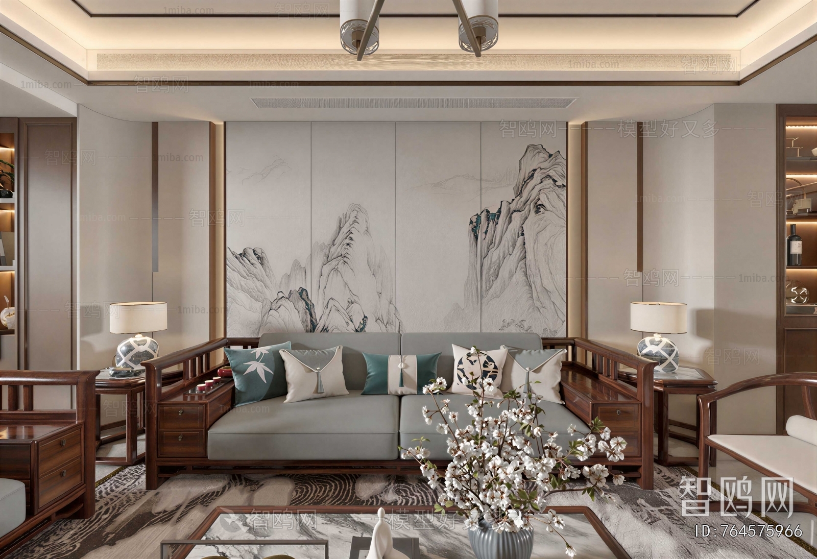 New Chinese Style A Living Room