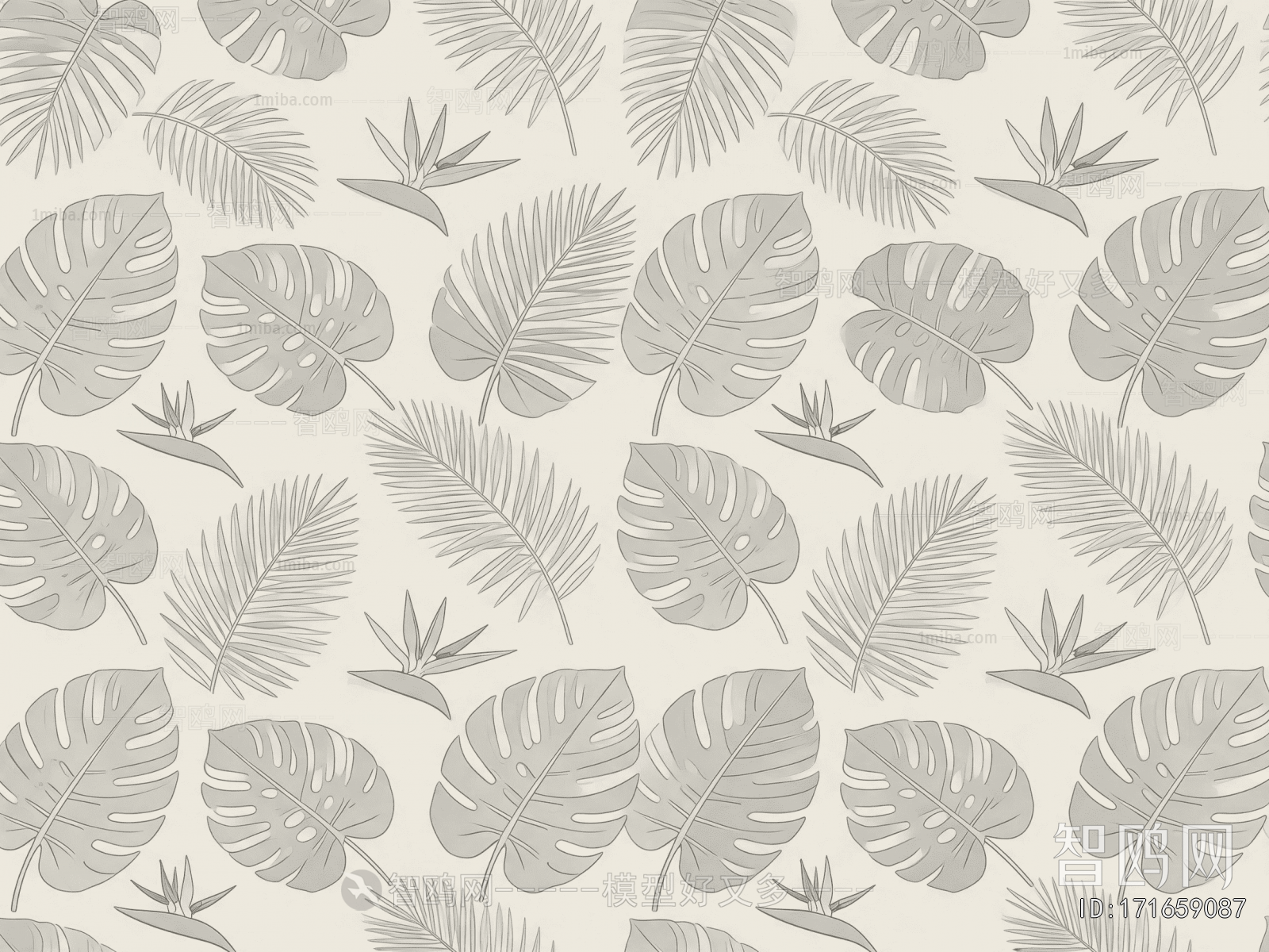 Animal And Plant Pattern Wallpaper