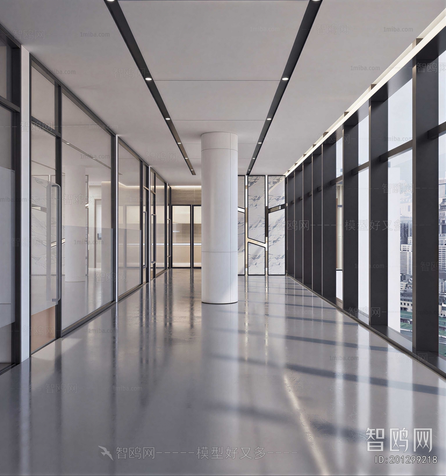 Modern Office Aisle