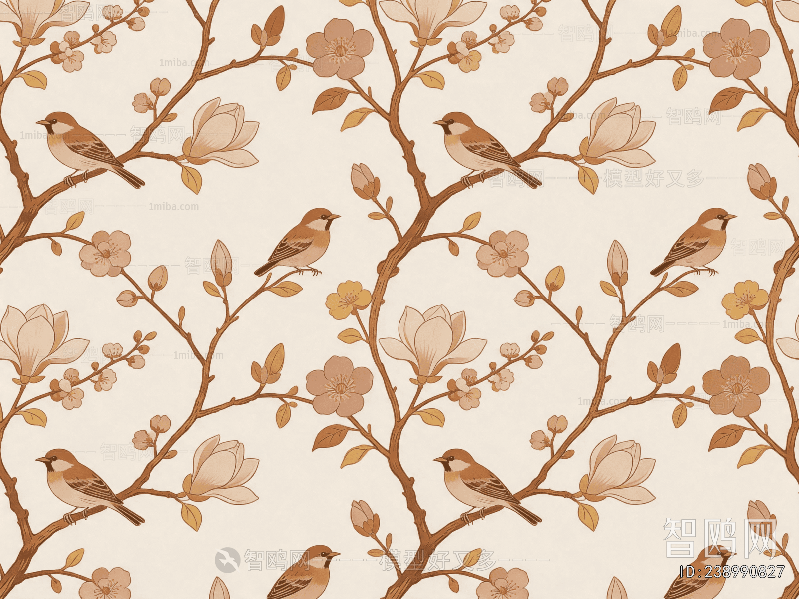 Animal And Plant Pattern Wallpaper