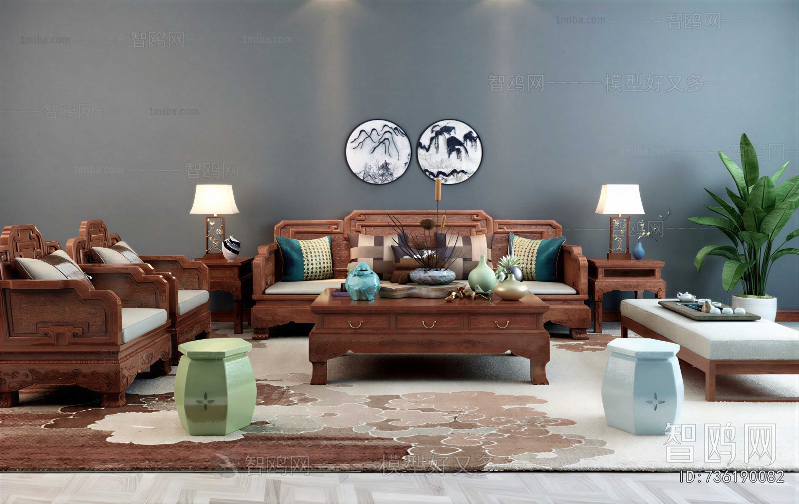 New Chinese Style Sofa Combination