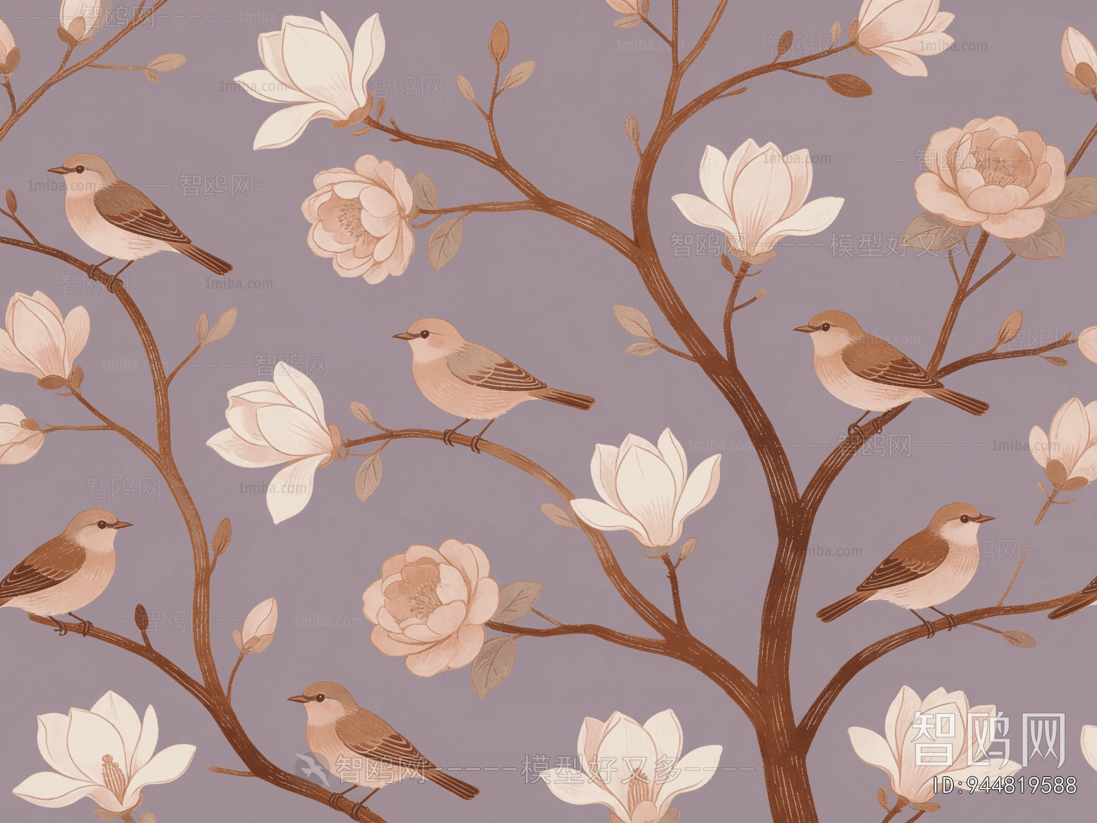 Animal And Plant Pattern Wallpaper