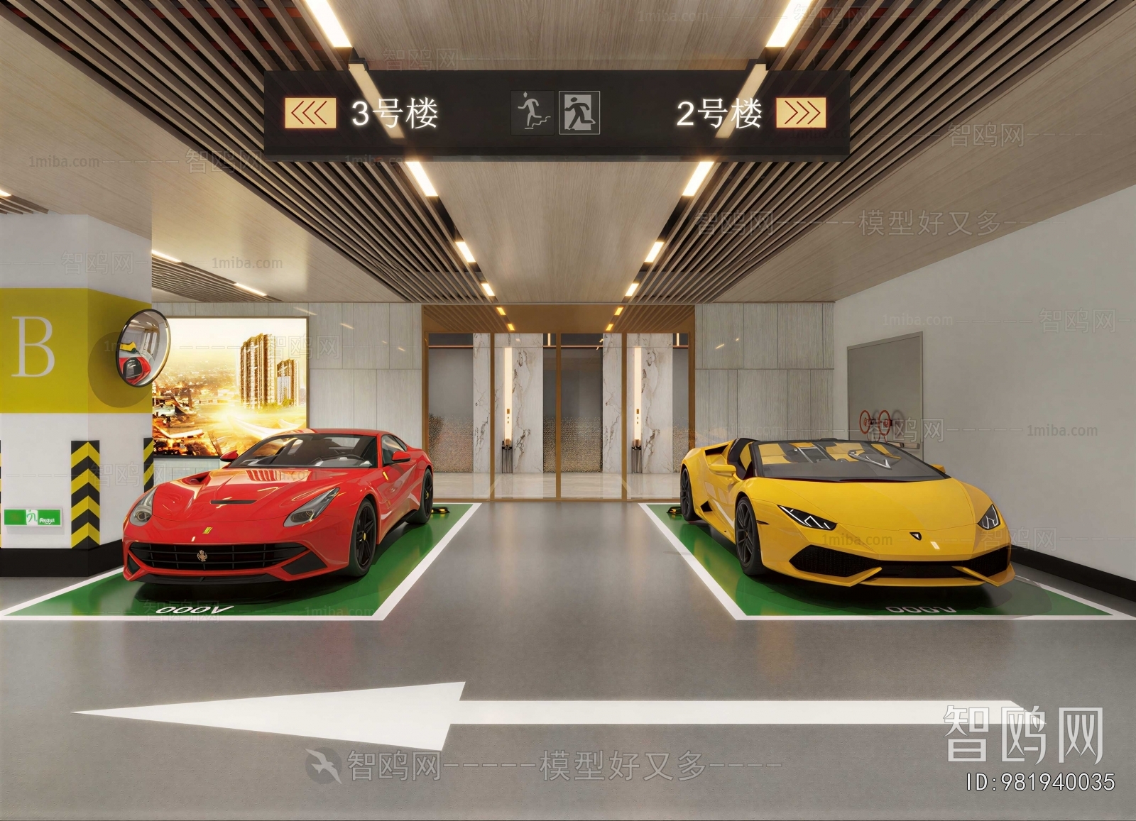Modern Underground Parking Lot