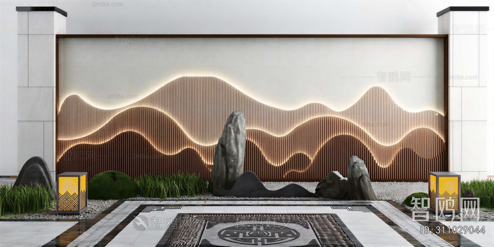 New Chinese Style Rockery Waterscape