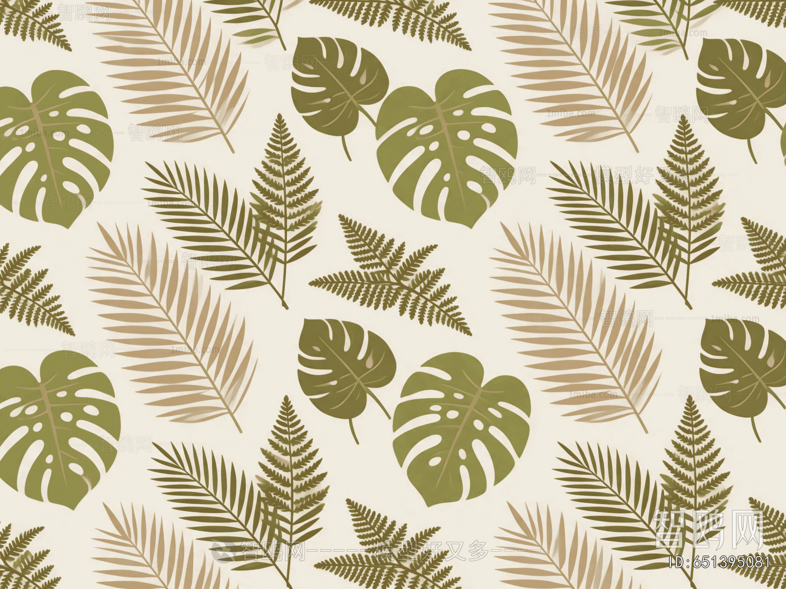 Animal And Plant Pattern Wallpaper