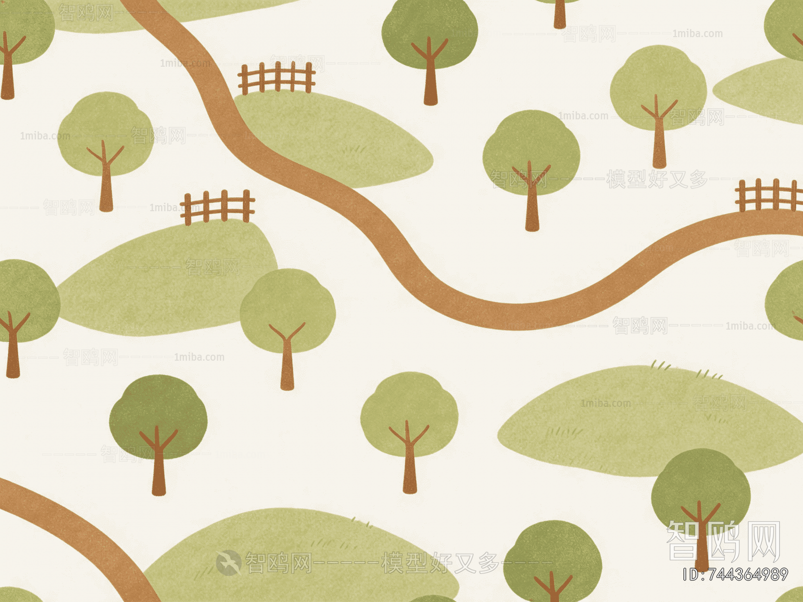 Animal And Plant Pattern Wallpaper