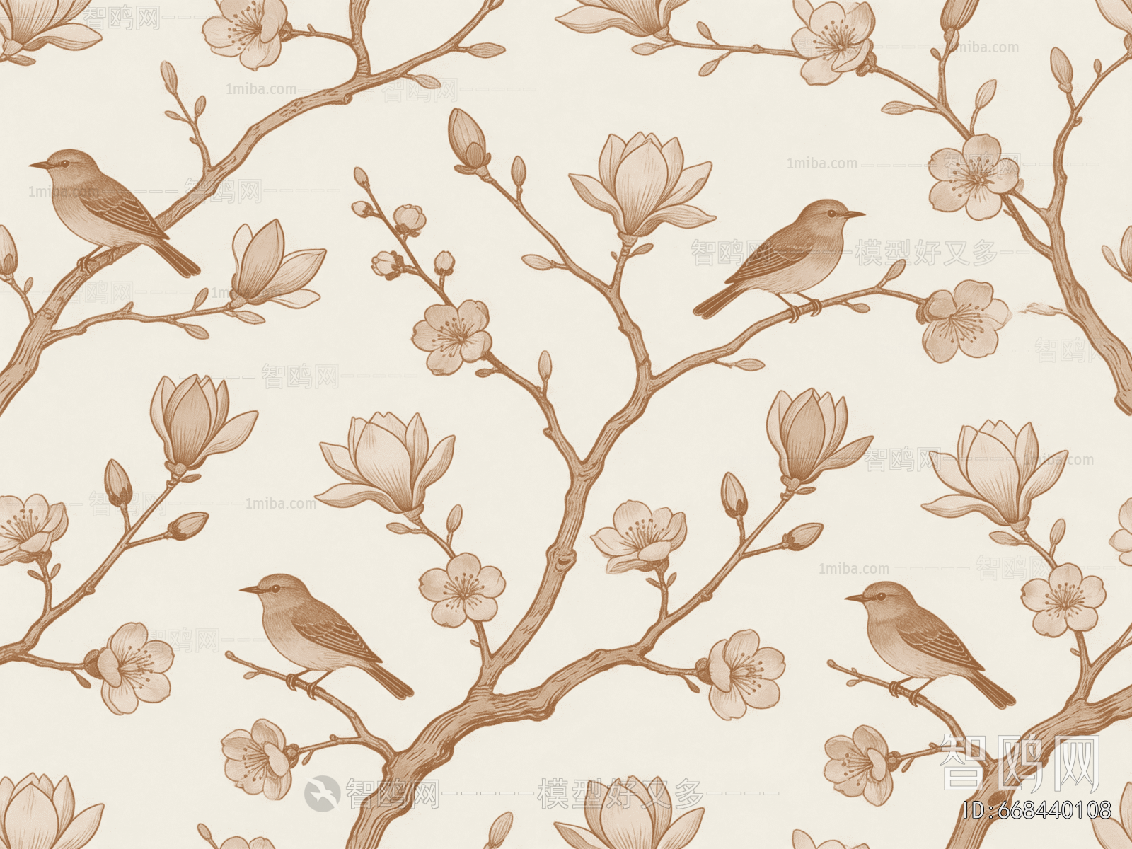 Animal And Plant Pattern Wallpaper