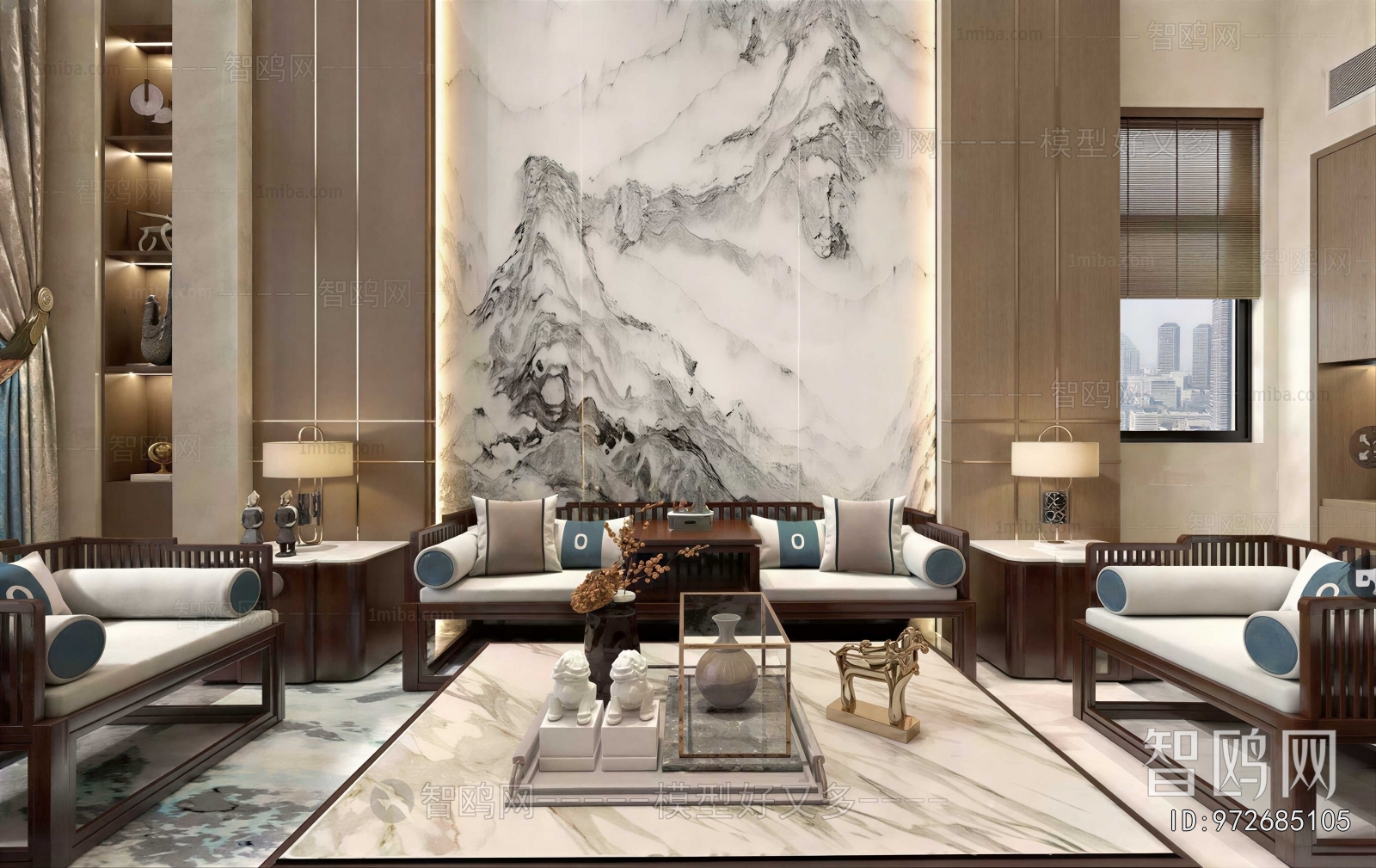 New Chinese Style Sofa Combination