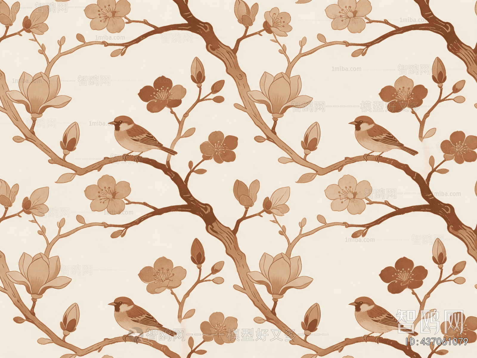 Animal And Plant Pattern Wallpaper