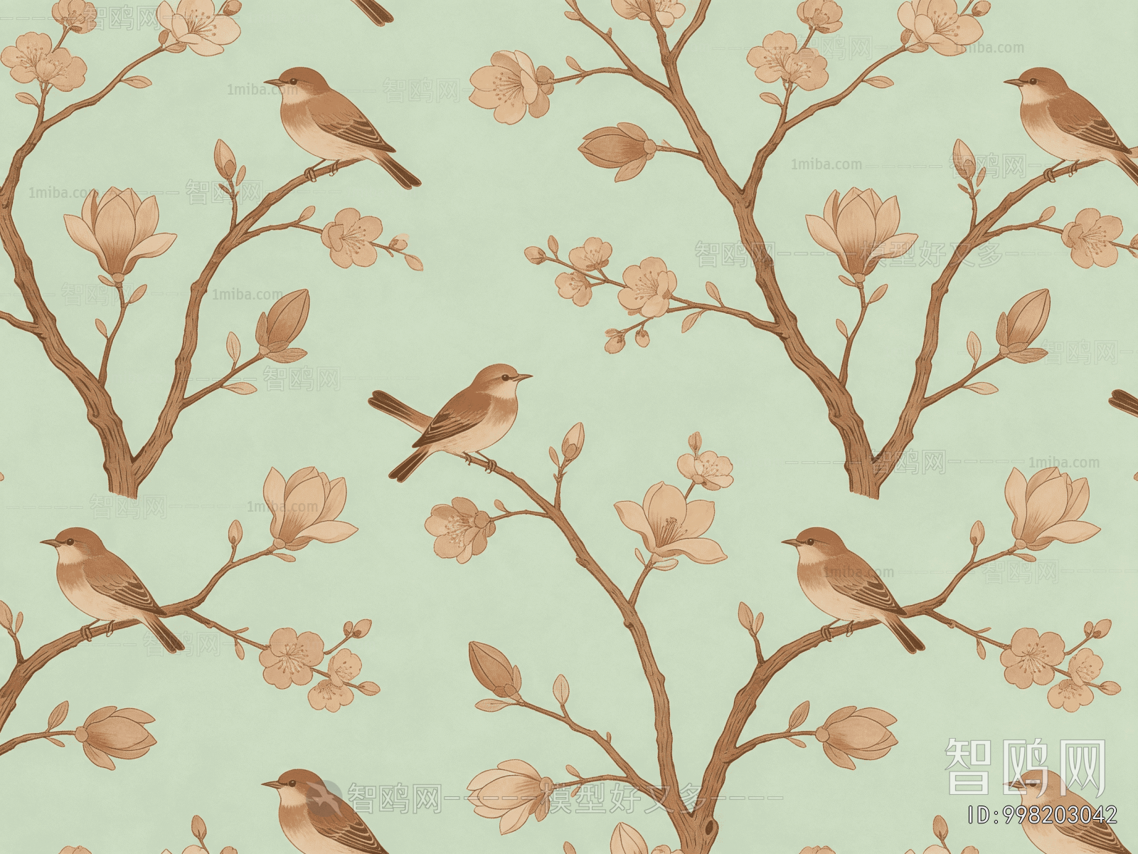 Animal And Plant Pattern Wallpaper