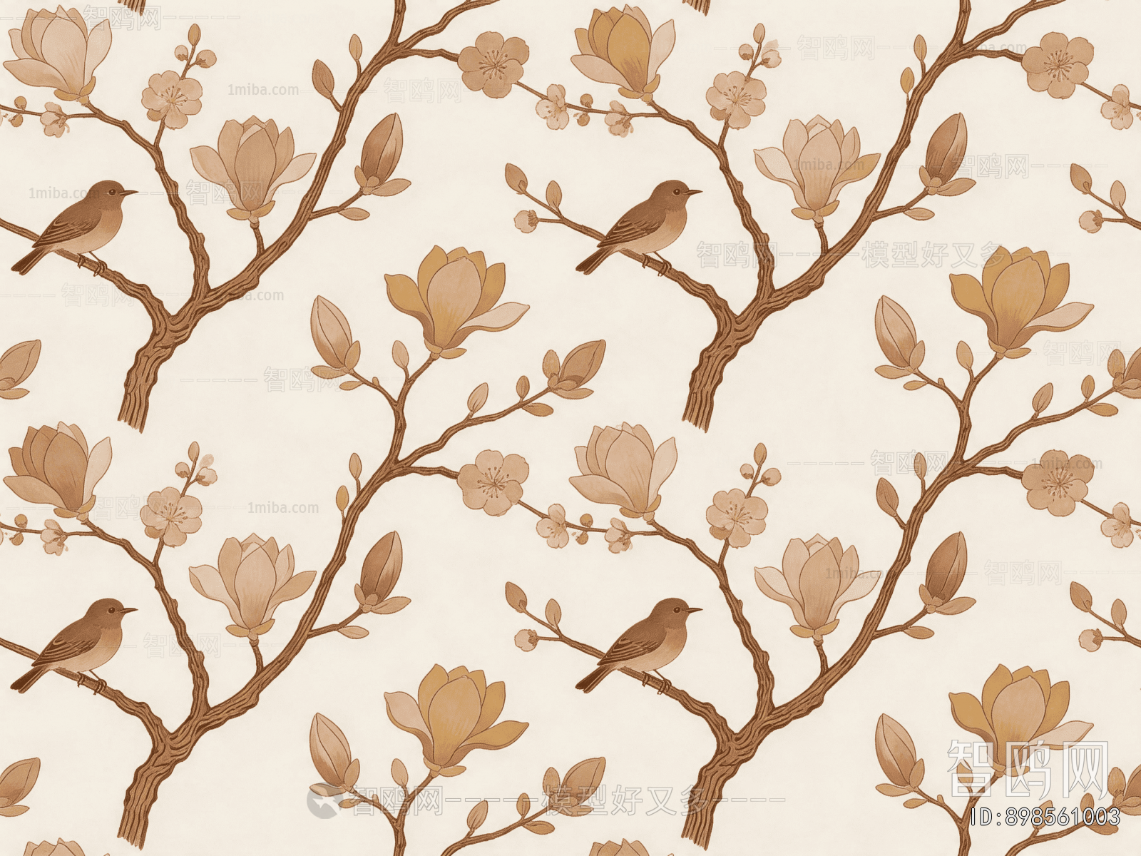 Animal And Plant Pattern Wallpaper