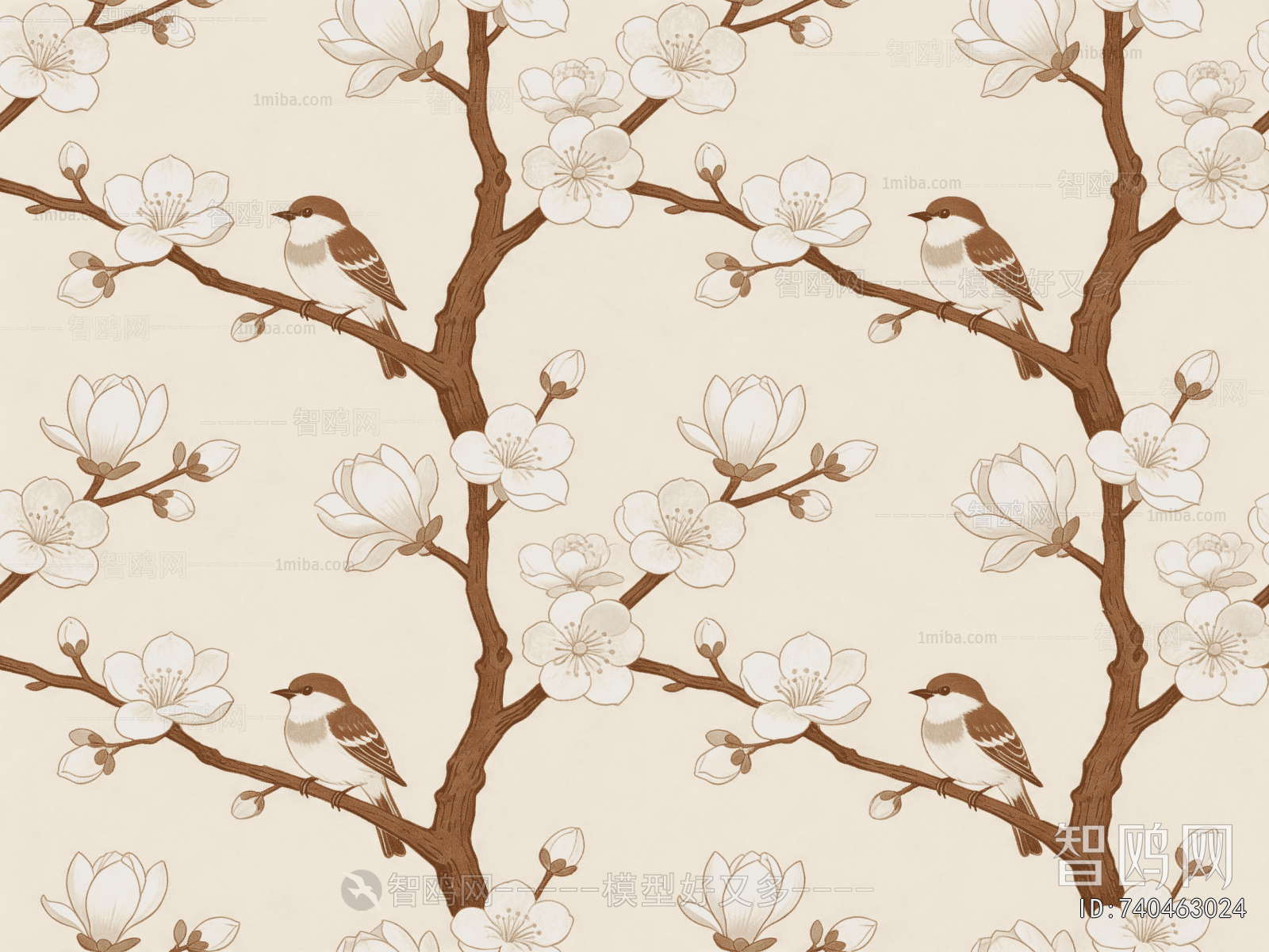 Animal And Plant Pattern Wallpaper