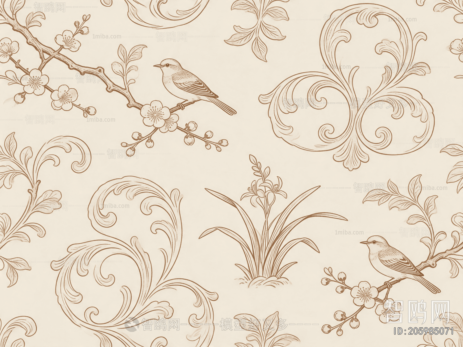 Animal And Plant Pattern Wallpaper