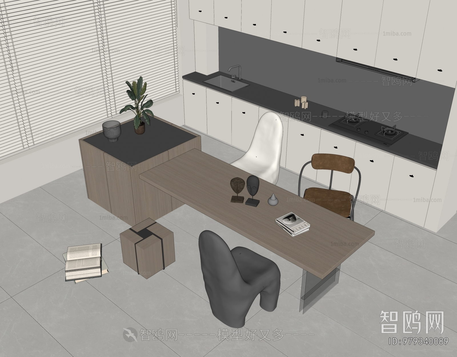 Wabi-sabi Style Dining Table And Chairs