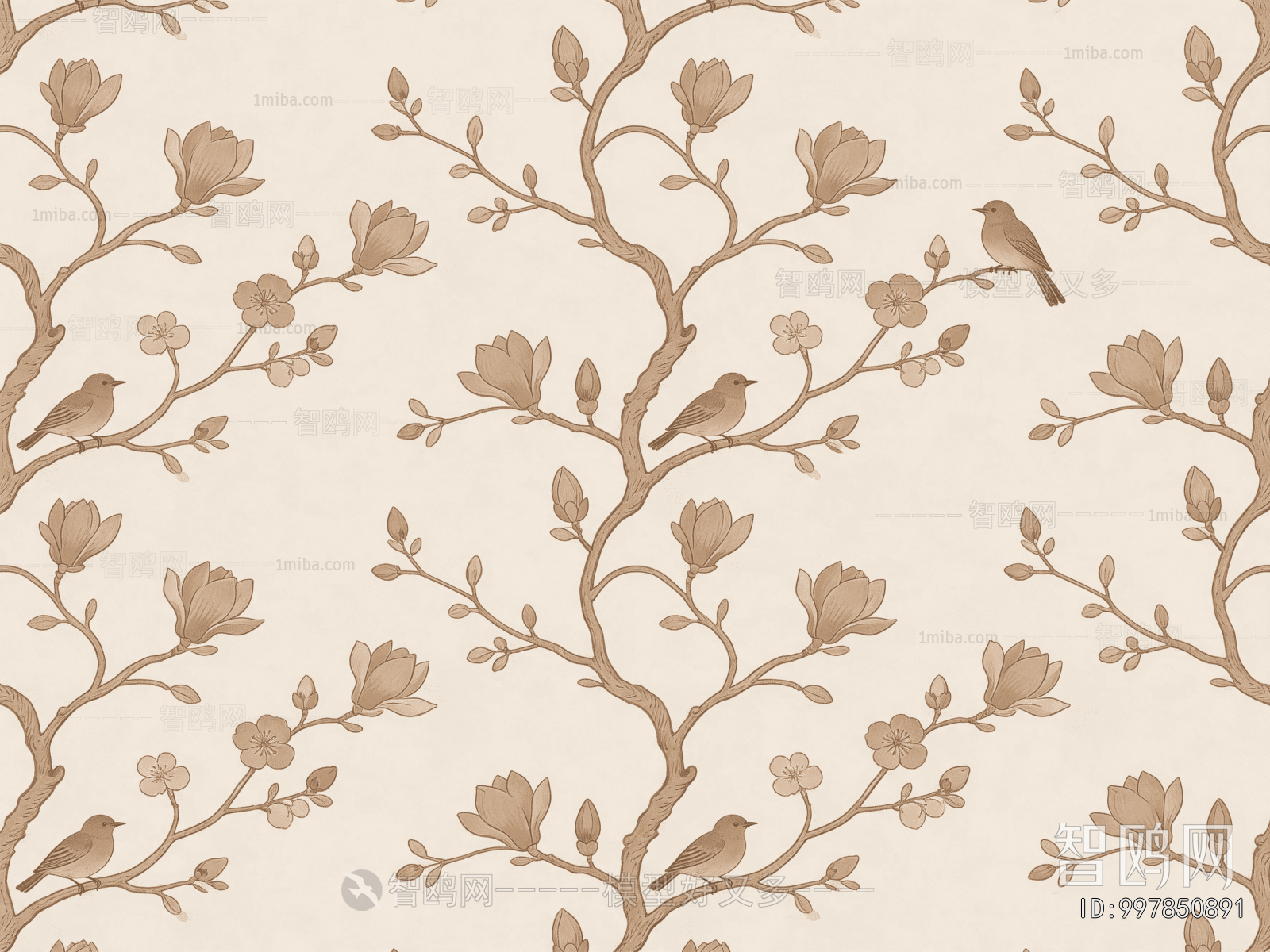 Animal And Plant Pattern Wallpaper