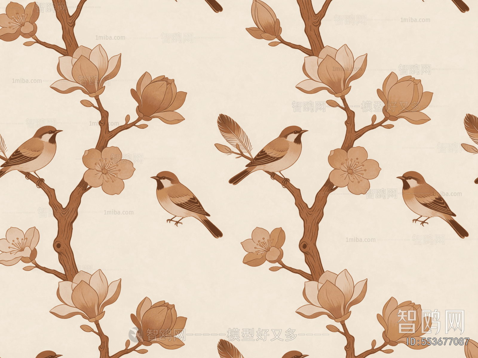 Animal And Plant Pattern Wallpaper