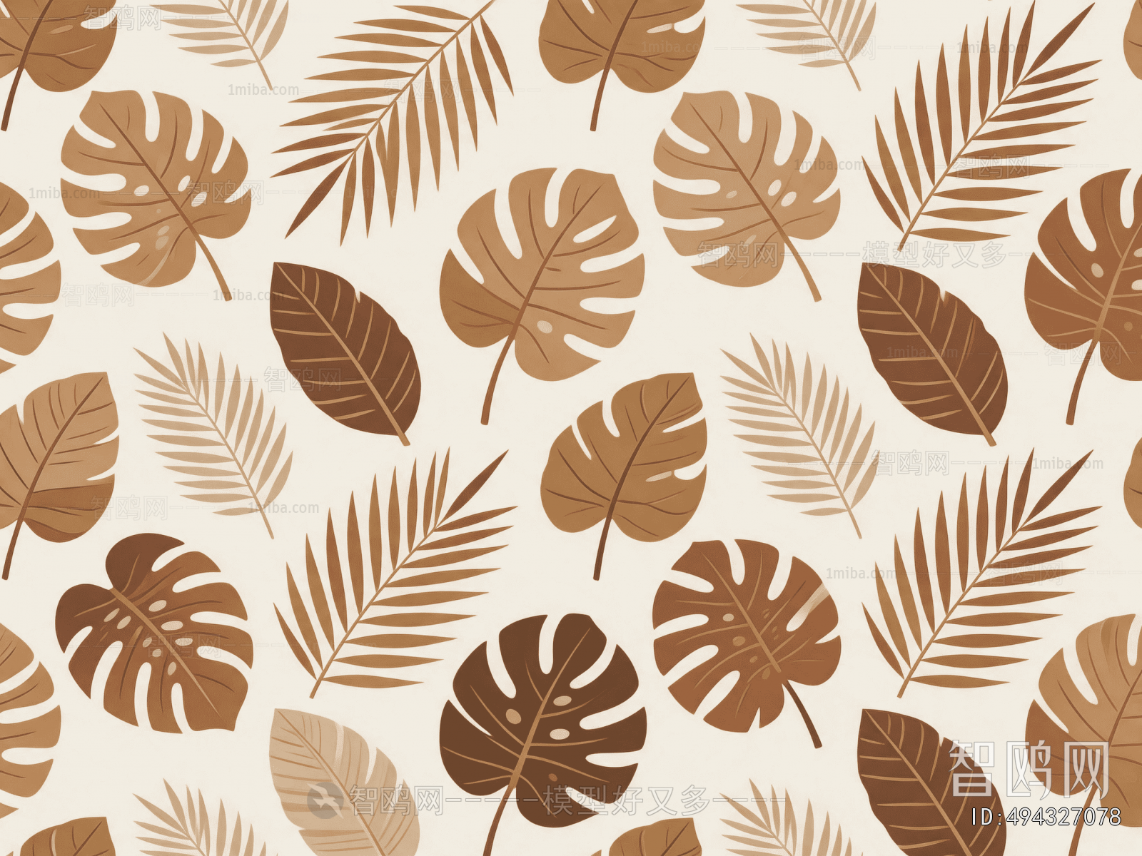 Animal And Plant Pattern Wallpaper