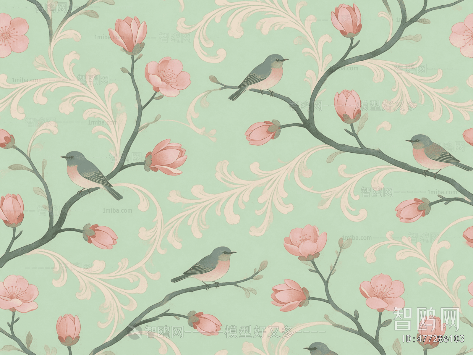 Animal And Plant Pattern Wallpaper
