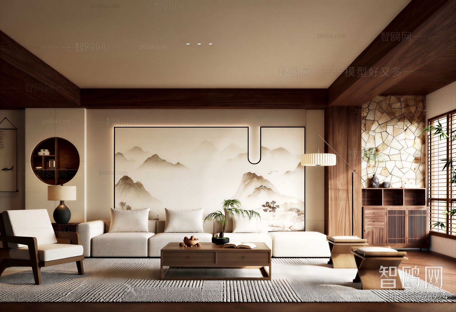New Chinese Style A Living Room