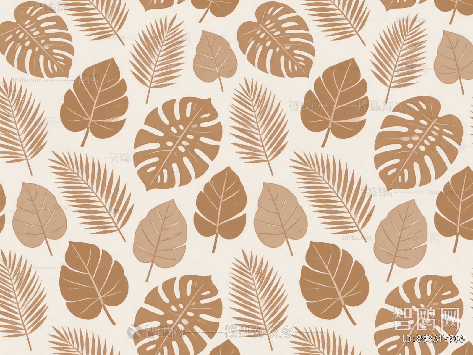 Animal And Plant Pattern Wallpaper