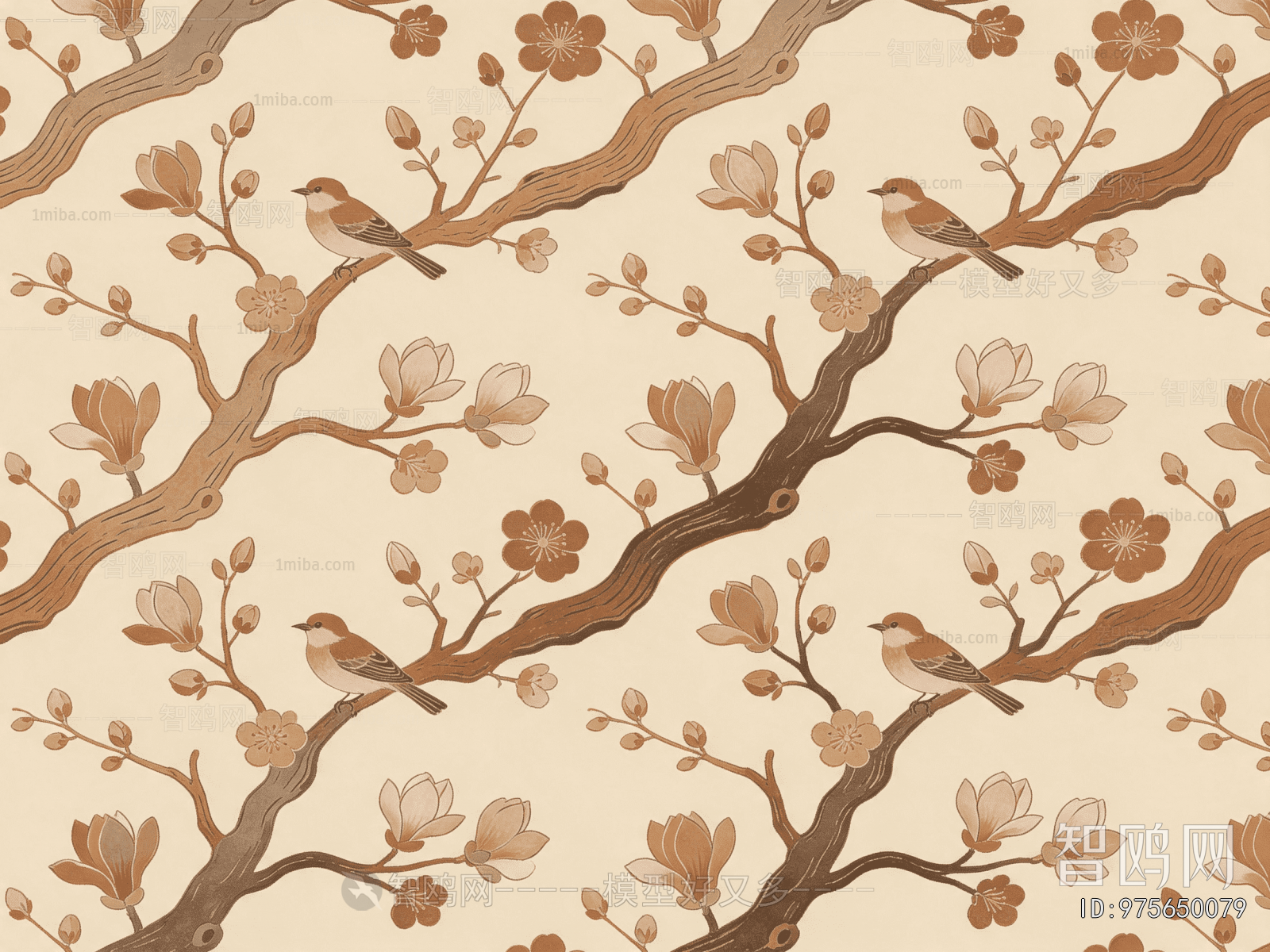Animal And Plant Pattern Wallpaper