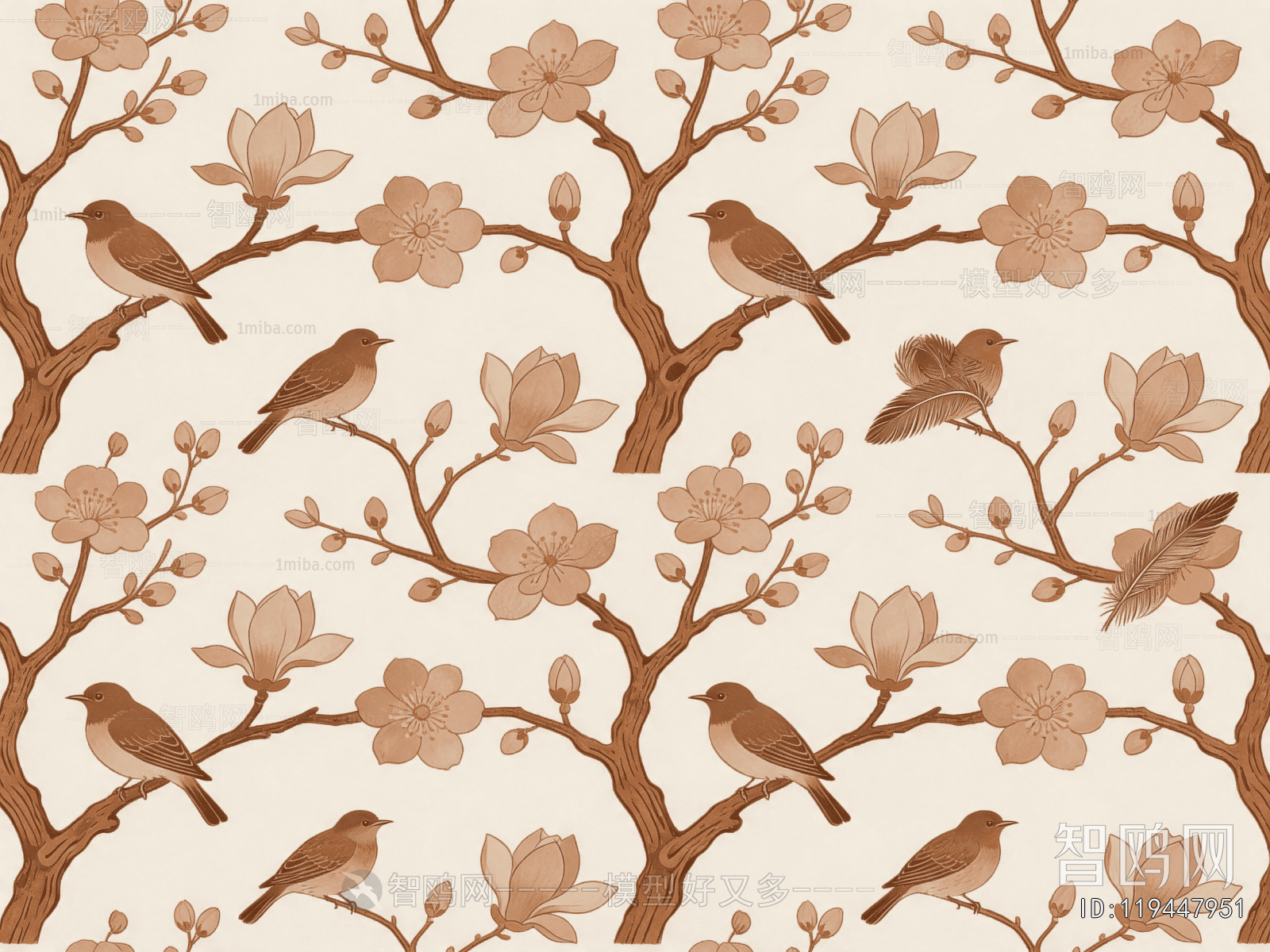 Animal And Plant Pattern Wallpaper