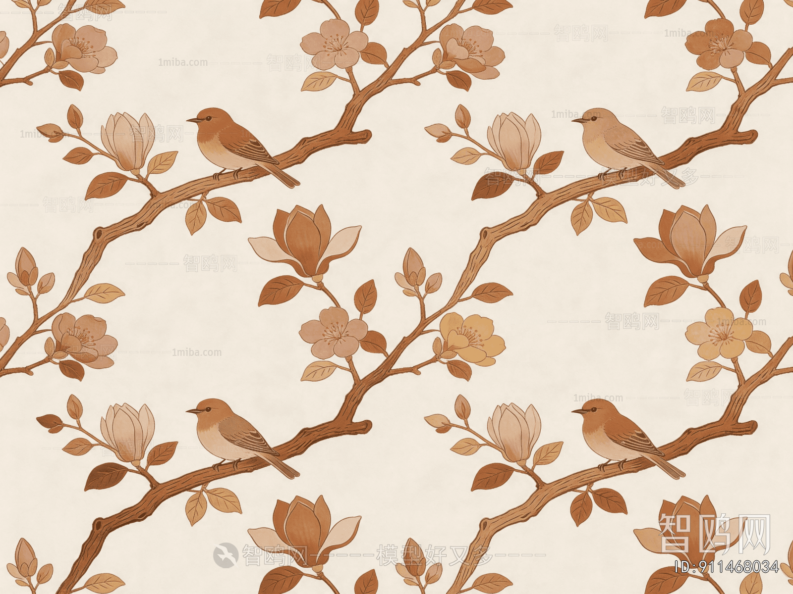 Animal And Plant Pattern Wallpaper