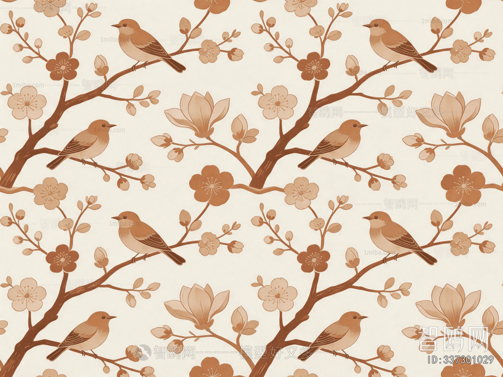 Animal And Plant Pattern Wallpaper