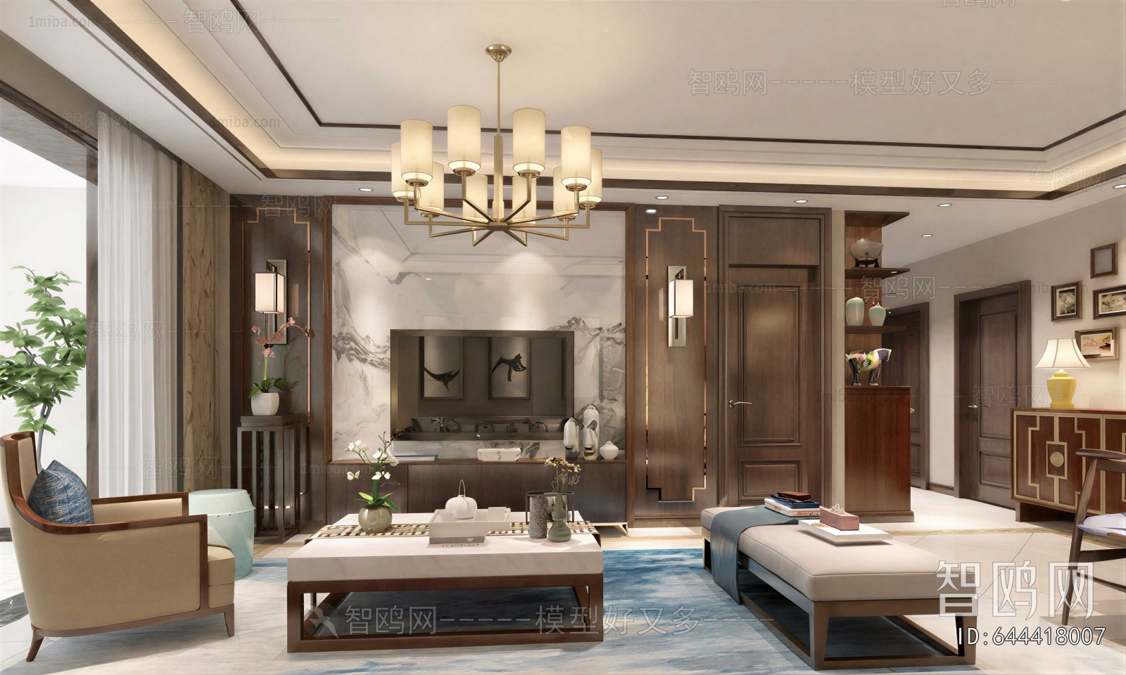 New Chinese Style A Living Room