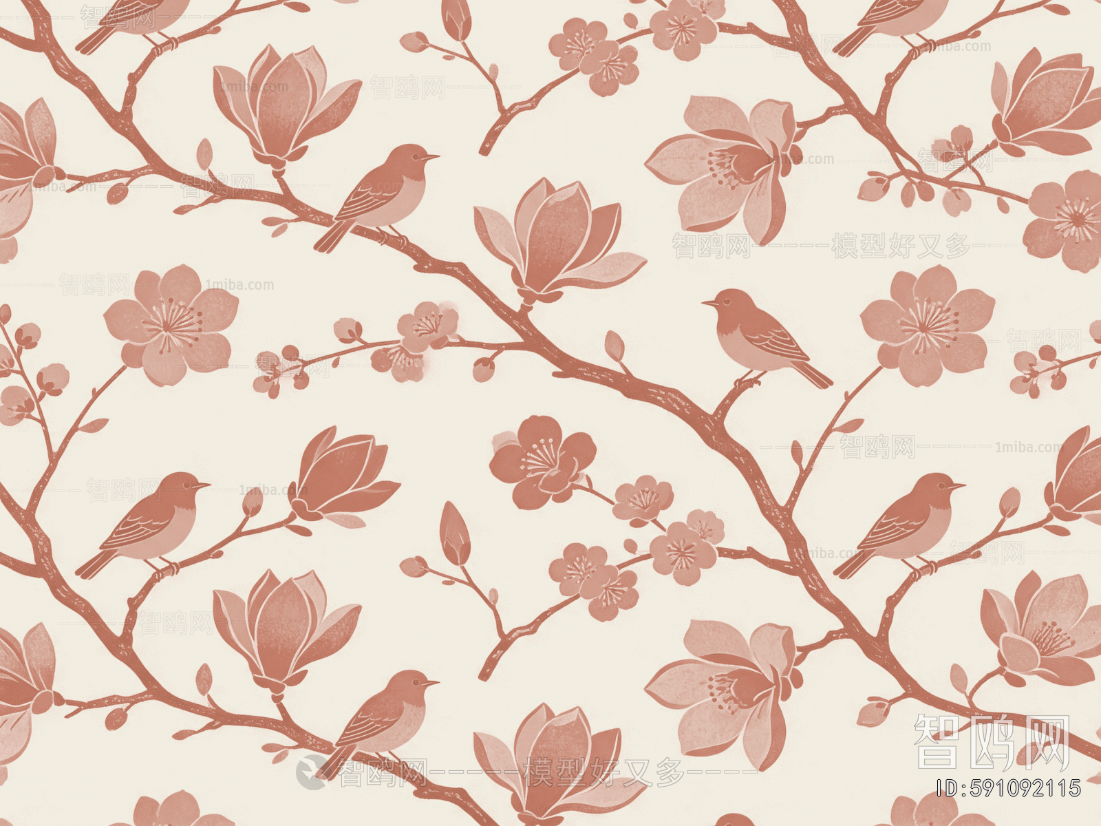Animal And Plant Pattern Wallpaper