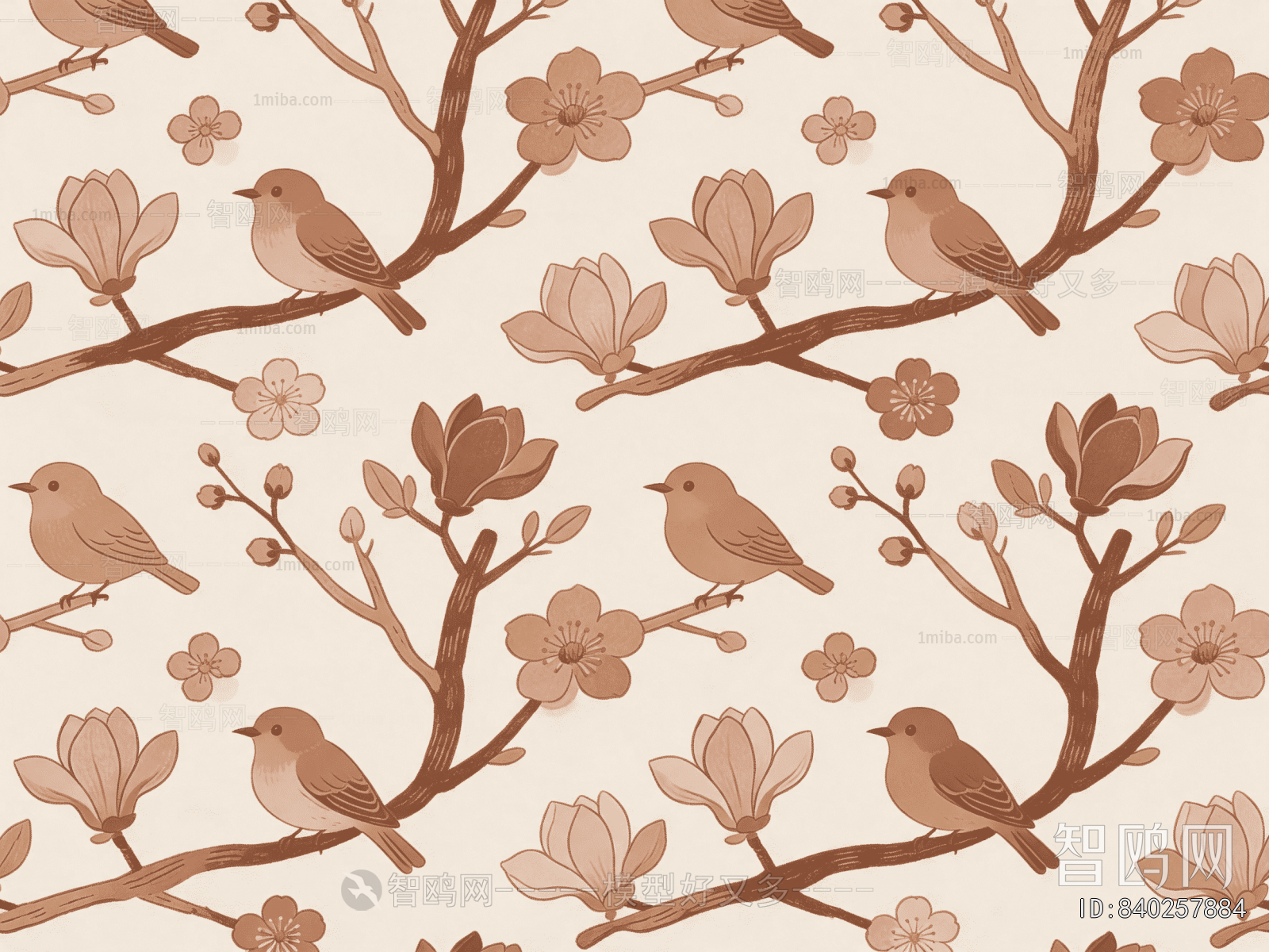 Animal And Plant Pattern Wallpaper
