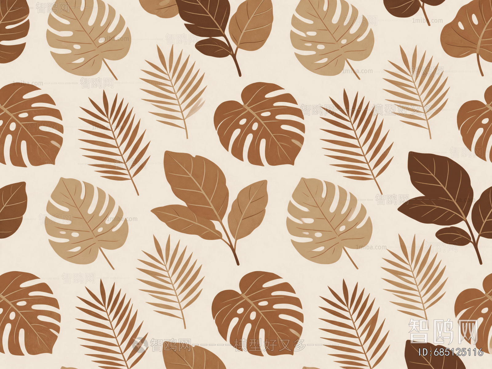 Animal And Plant Pattern Wallpaper