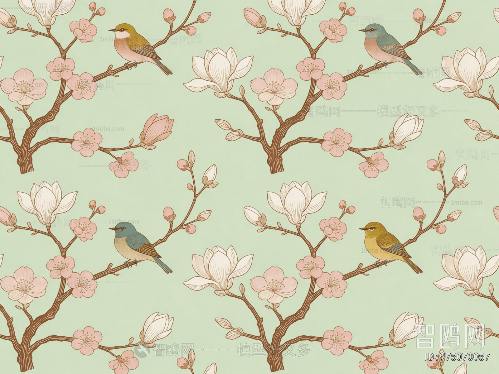 Animal And Plant Pattern Wallpaper