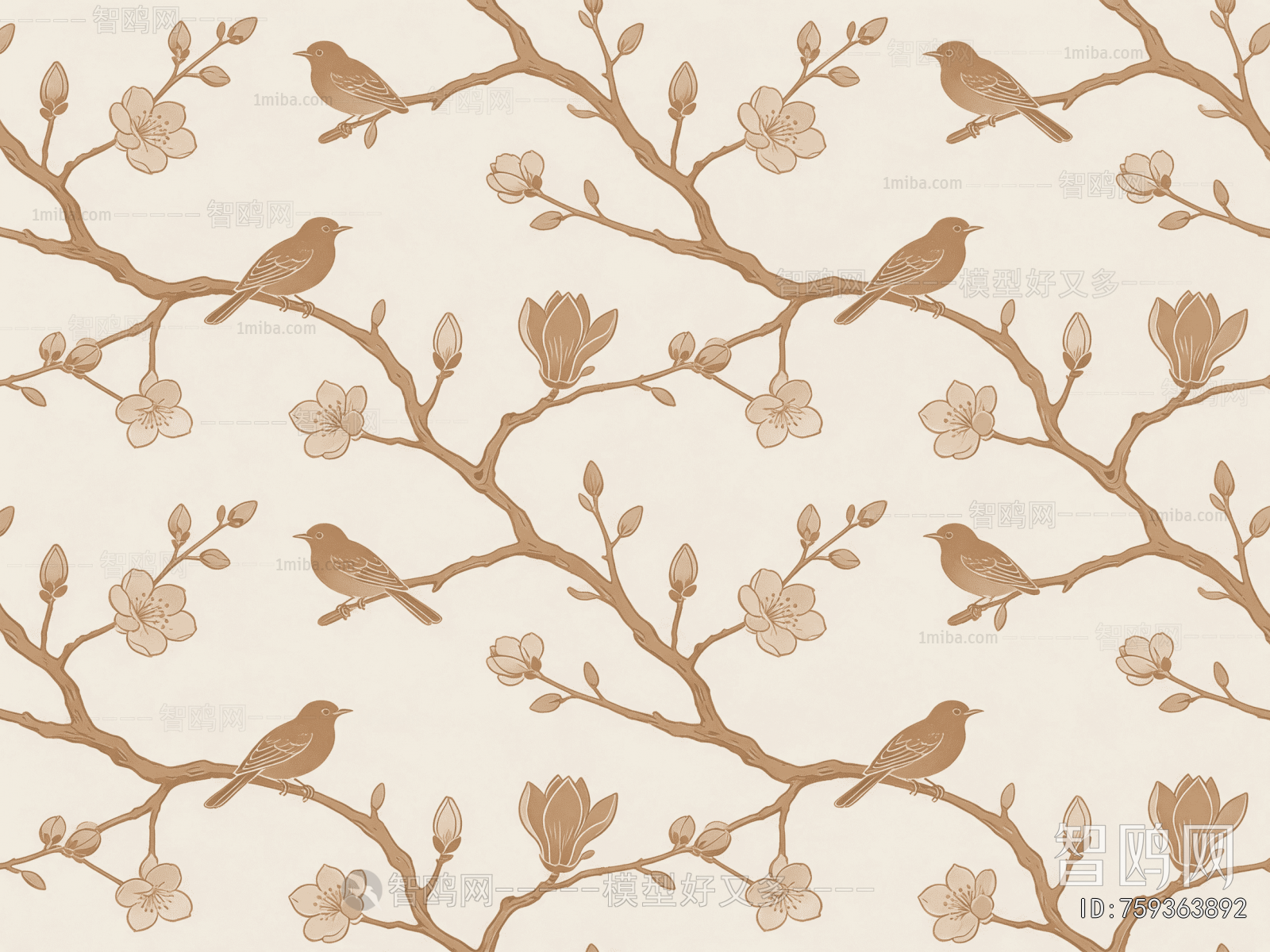 Animal And Plant Pattern Wallpaper