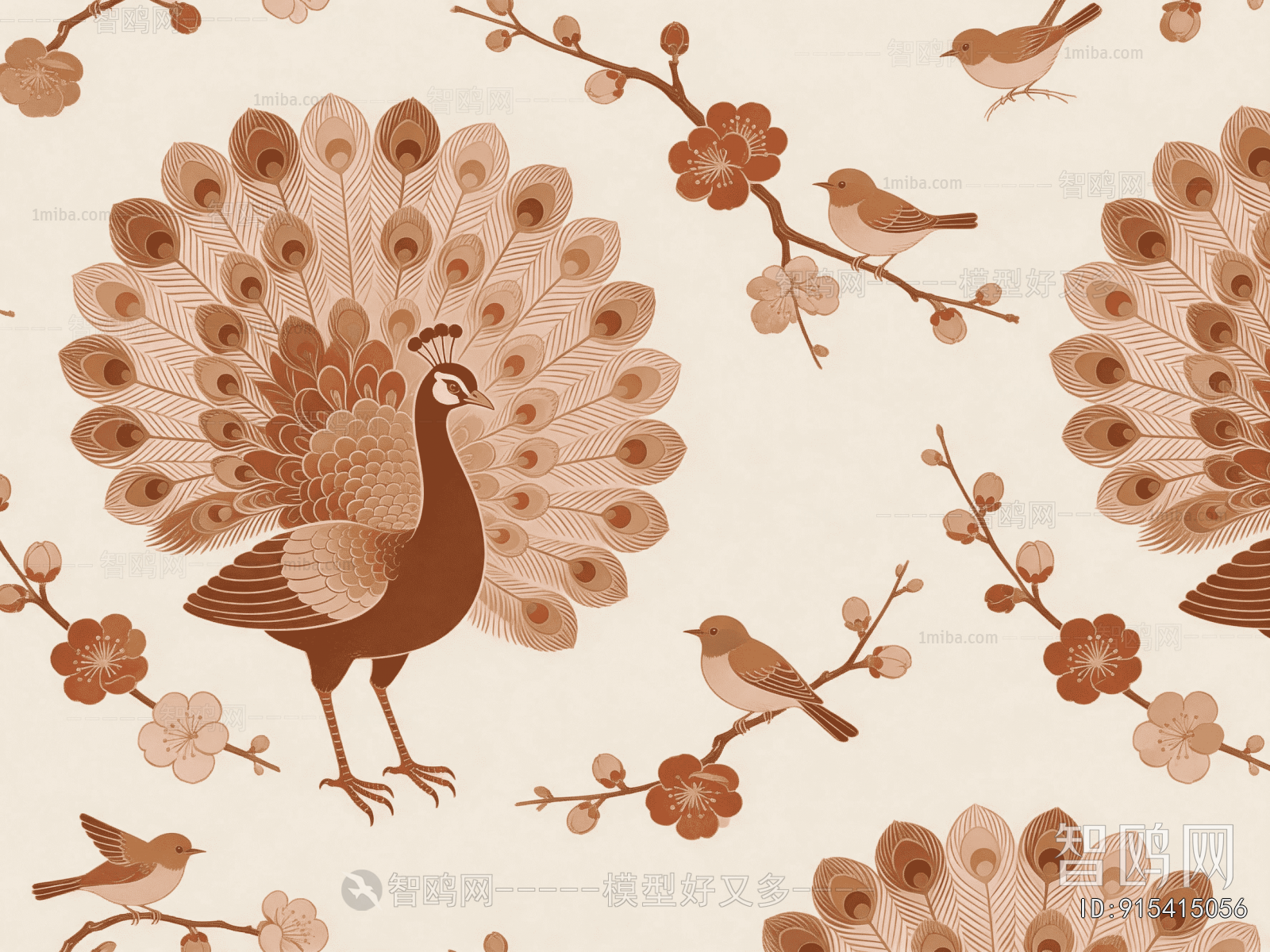 Animal And Plant Pattern Wallpaper