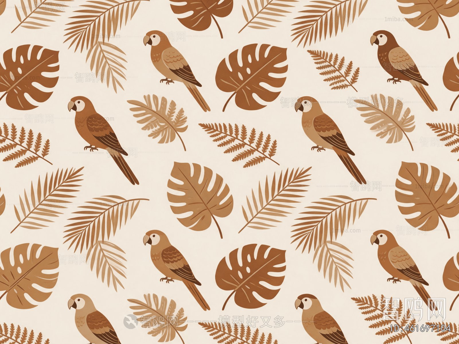 Animal And Plant Pattern Wallpaper